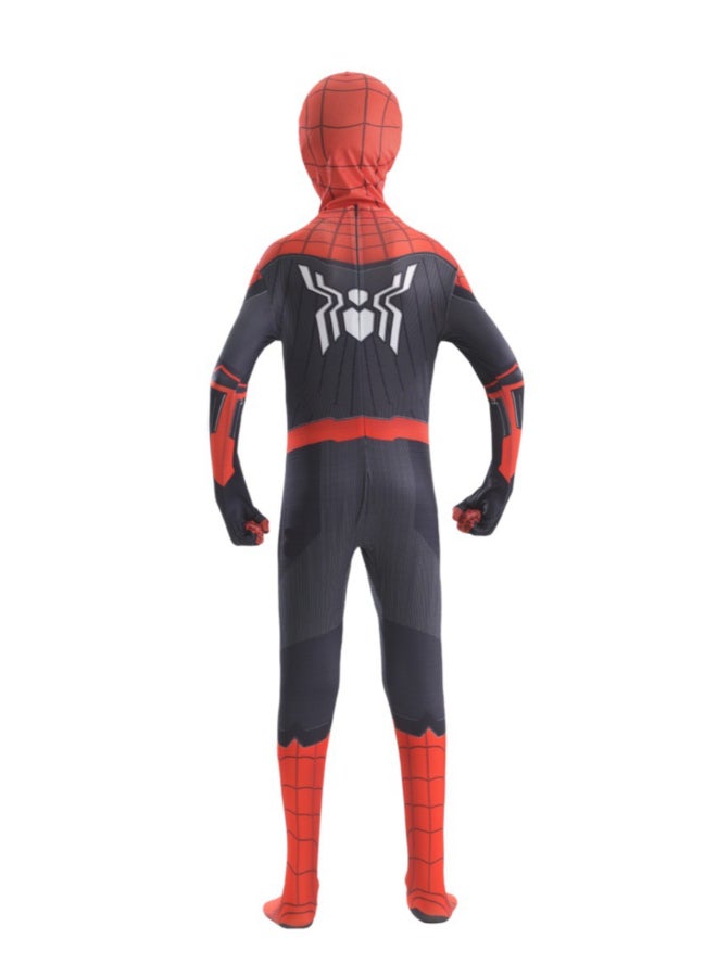 SPIDERMAN بدلة سبايدر مان بيتر باركر المحدثة، بدلة كاملة للجسم، زي بطل خارق من فيلم بعيد عن الوطن بتصميم أحمر وأسود لمحبي الحفلات والأزياء من 9 إلى 11 سنة 140 سم - Image 4